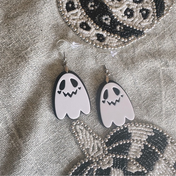 Jewelry - Halloween Fall Ghost 👻 Acrylic Stainless Steel Fish Hook Earrings Jewelry